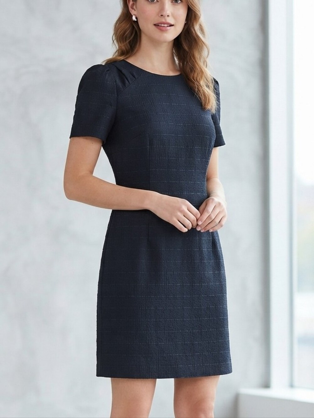 Beautiful TOMMY HILFGER Classic Navy Short-Sleeve Sheath Dress Sz Size 16
